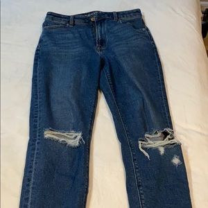 Blue denim high waisted